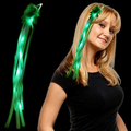 Green and White LED Ribbon Fascinator Diva Hair Clip